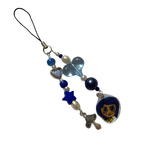 Button Girl Phone Charm