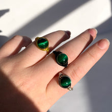Load image into Gallery viewer, Green Tigers Eye Wire Wrapped Ring
